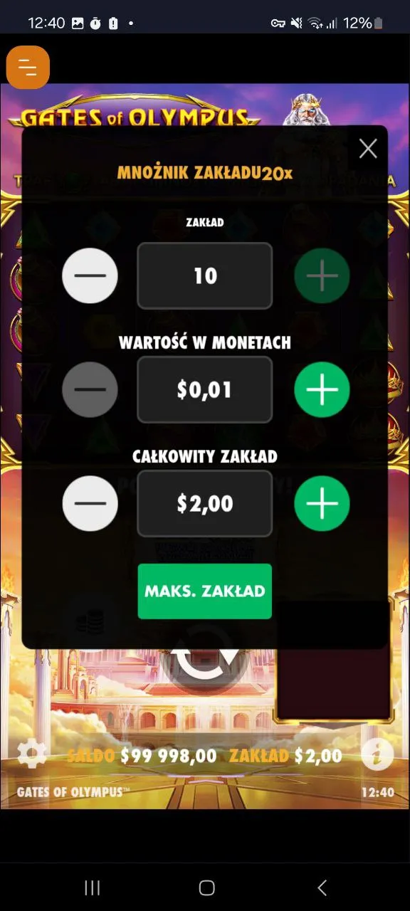 Gates of Olypmus settings bets