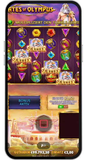 Aktivierung der Bonusfunktion mit Scatter-Symbolen