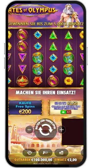 Auswahl des Einsatzes und Kauf von Freispielen