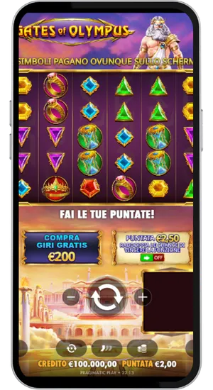 Selezione della puntata e acquisto dei free spin