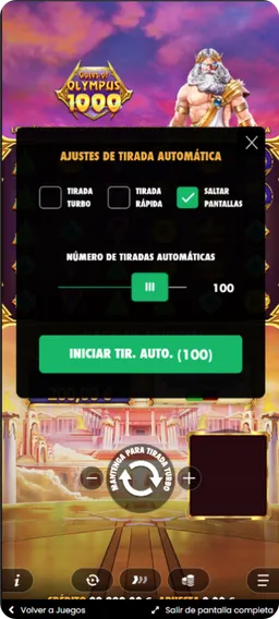 Gates of Olympus 1000 Pragmatic Play inicio de partida