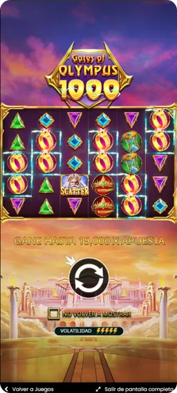 Pantalla principal de Gates of Olympus 1000